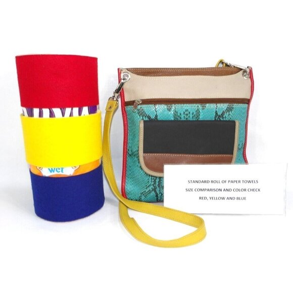 Leather patchwork small cross body, shoulder bag, handbag, purse NEW NO TAGS - Picture 5 of 8